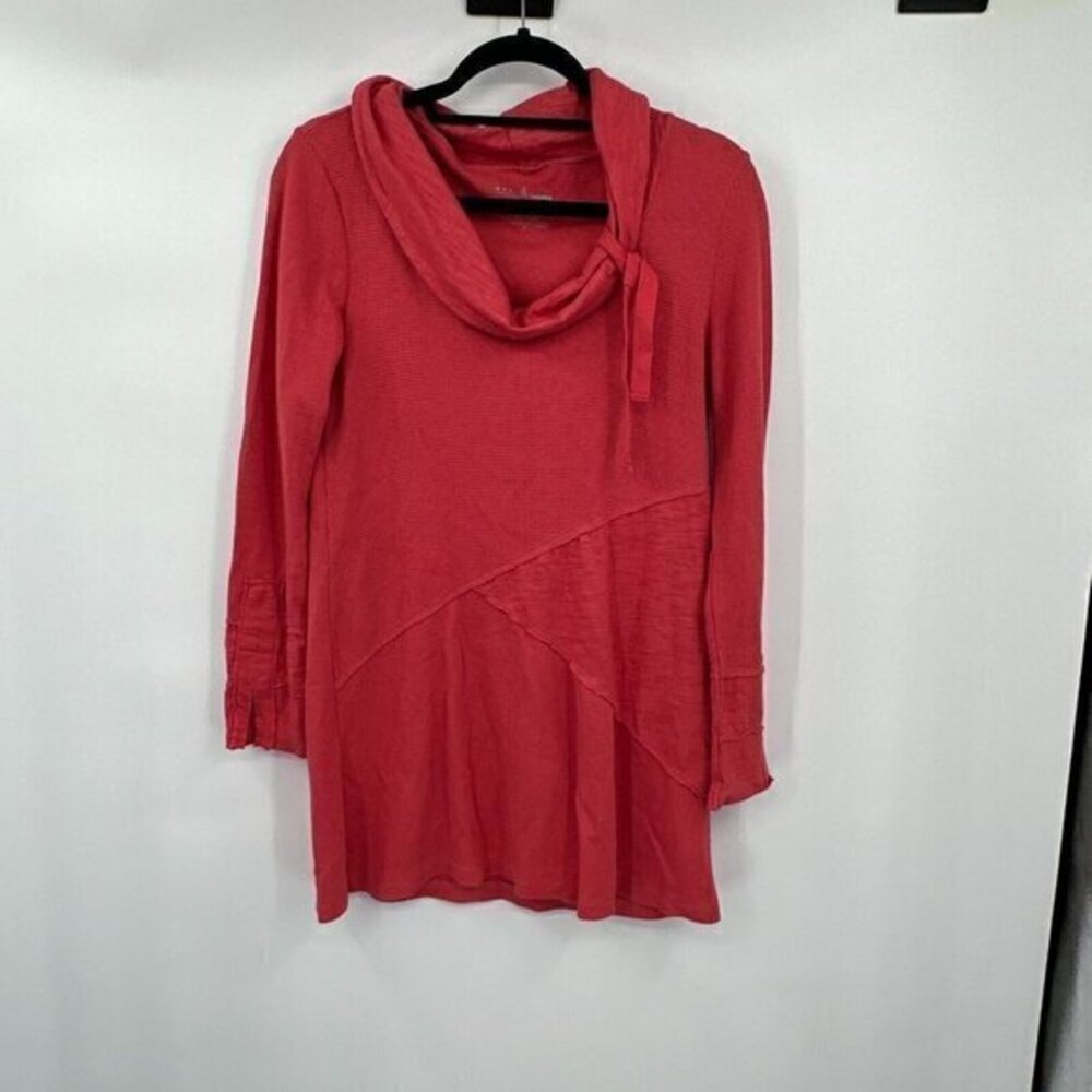 Neon Buddha Womens Sweater XS Pink Casual Cowl Neck Stretchy Pullover Active - Picture 1 of 11